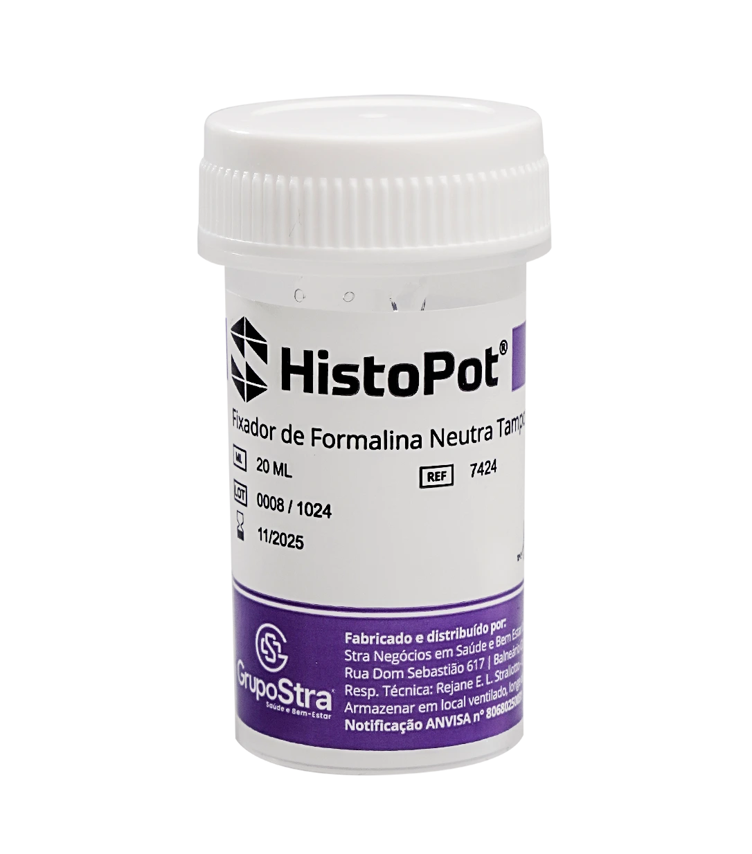 HistoPot® Nacional - Frascos para Biópsia  - Formol Tamponado 10 % - 40 mL