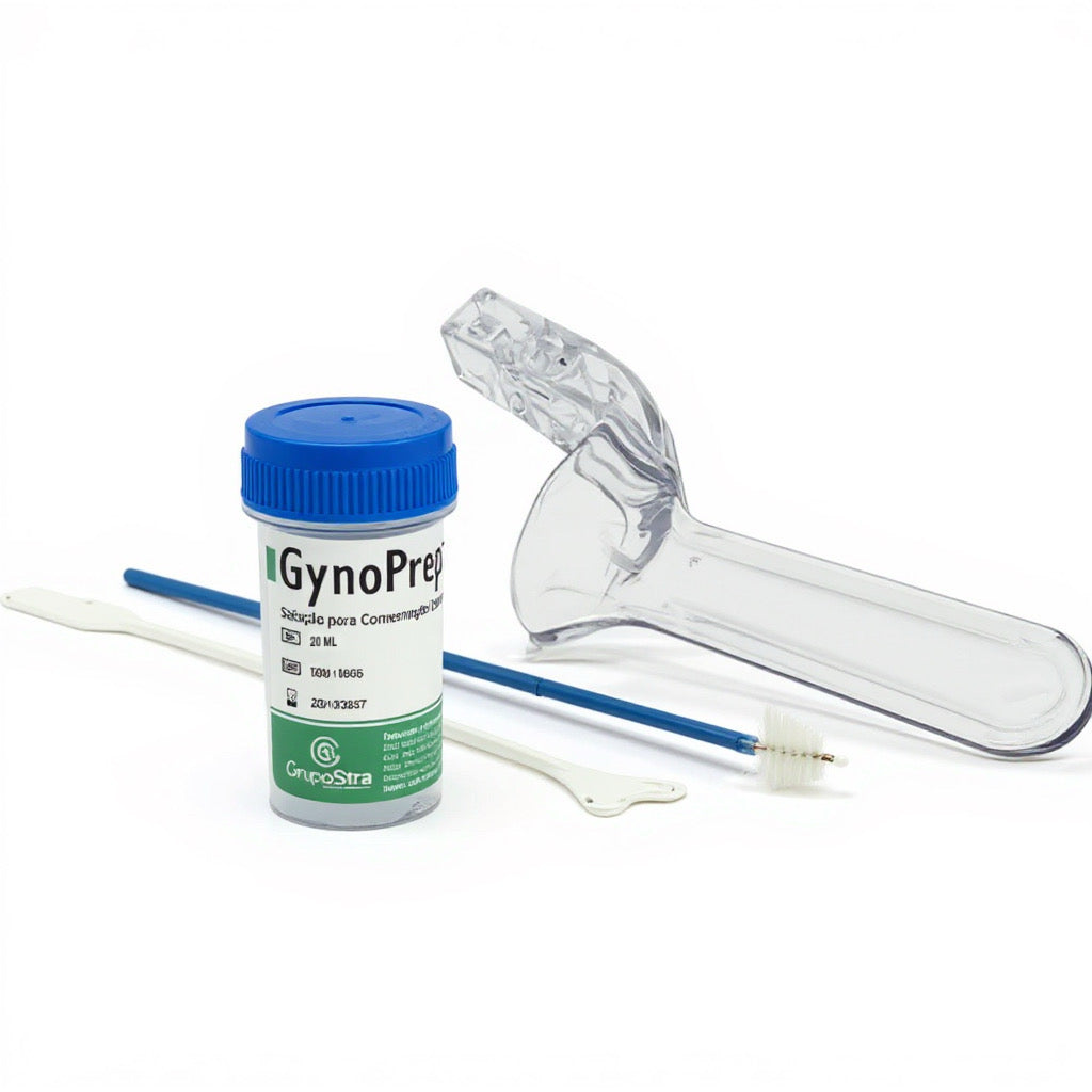 GynoPrep® Kit de Coleta - Frasco 20 mL + Espátula Ayre + Escova Cervical + Espéculo M