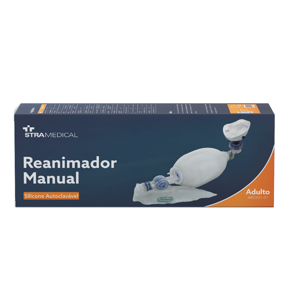 Reanimador Manual em Silicone - Adulto - AR0301-01 - Stra Medical