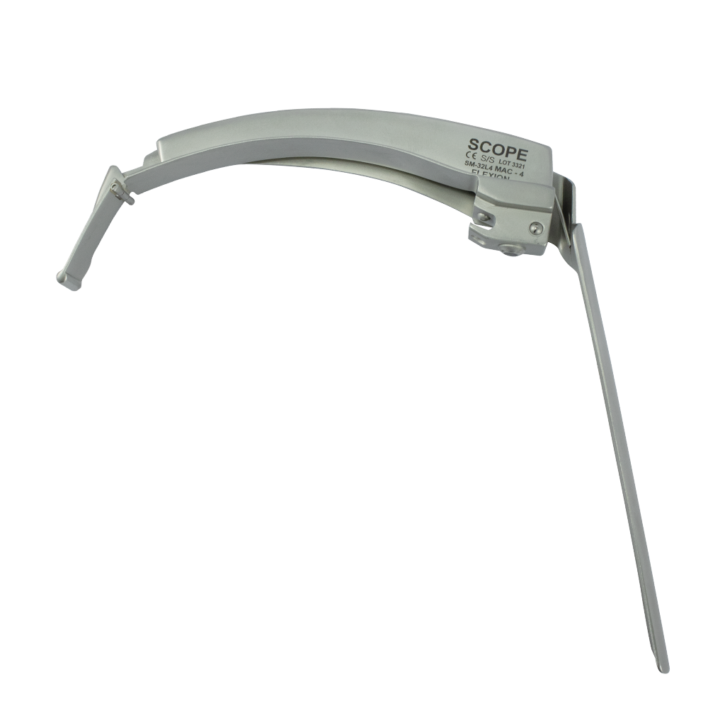 Lâmina Inox de Laringoscópio Fibra Óptica - Flexion Tip - Curva MAC 4 - SM-32L4 - Scope Medical