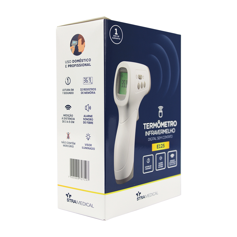 Termômetro Infravermelho Digital sem Contato - E125 - Stra Medical